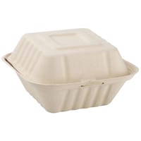 Fiesta Compostable Bagasse Burger Boxes Natural Colour 152mm (500 Pack)