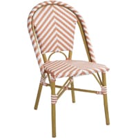 Bolero Parisian Style Rattan Side Chairs Coral (Pack of 2)