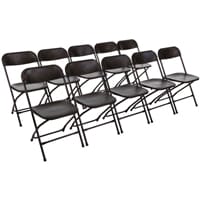 Bolero PP Folding Chairs Black (Pack of 10)