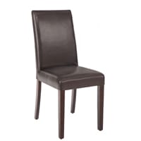 Bolero Faux Leather Dining Chairs Dark Brown (Pack of 2)