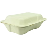 Vegware Compostable Bagasse Clamshell Hinged Meal Boxes 228mm
