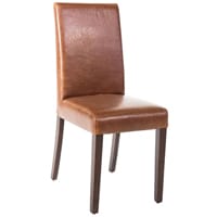 Bolero Faux Leather Dining Chair Antique Tan (Pack of 2)
