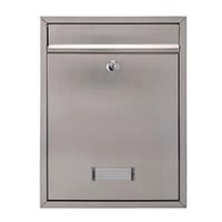 Burg Wachter Trent MB19 Stainless Steel Galvanized Steel Post Box H341 xW261xD93mm