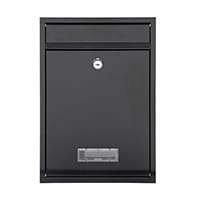 Burg Wachter Style MB27 Black Galvanized Steel Post Box H310 xW215xD70mm
