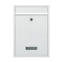 Burg Wachter Style MB27 White Galvanized Steel Post Box H310 xW215xD70mm