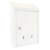 Burg Wachter Avon MB09 White Galvanized Steel Post Box H304 xW214xD70mm