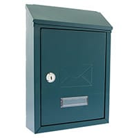 Burg Wachter Avon MB09 Green Galvanized Steel Post Box H304 xW214xD70mm