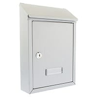 Burg Wachter Avon MB09 Silver Galvanized Steel Post Box H304 xW214xD70mm
