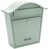 Burg Wachter MB01 Chartwell Green Classic Wall Mounted Galvanised Steel Lockable Weather Resistant Post Box H370 xW363xD134mm