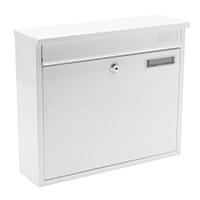 Burg Wachter Swale MB26 White Galvanized Steel Post Box H310 xW362xD112mm
