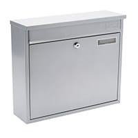 Burg Wachter Swale MB26 Silver Galvanized Steel Post Box H310 xW362xD112mm