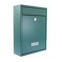 Burg Wachter Trent MB19 Green Galvanized Steel Post Box H341 xW261xD93mm