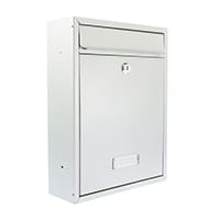 Burg Wachter Trent MB19 Silver Galvanized Steel Post Box H341 xW261xD93mm