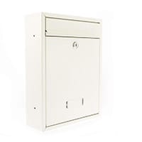 Burg Wachter Trent MB19 White Galvanized Steel Post Box H341 xW261xD93mm