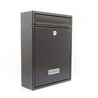 Burg Wachter Trent MB19 Black Galvanized Steel Post Box H341 xW261xD93mm