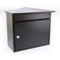 Burg Wachter Mersey MB15 Black Galvanized Steel Post Box H347 xW390xD206mm