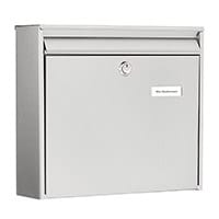 Burg Wachter Borkum 3878 Ni Stainless Steel Post Box with Rear Slot & Opening Stop A4 Format H322xW362xD100mm