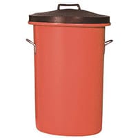 Heavyweight Cylindrical Dustbin Storage Bin/Lid/Handles 100L Red 311968