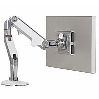 Humanscale M8.1 Monitor Arm Polished Aluminium With White Trim VESA Mount Compatible