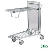VFM Metallic Grey/Blue Spring Tray Platform Trolley 300kg Capacity 375425
