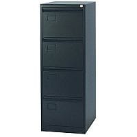 4-Drawer Filing Cabinet Black Bisley - Steel - Lockable - 5 Year Warranty - WxHxD: 470mm x 1321mm x 622mm