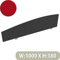 Jump Office Desk Screen Curved Top W1000xH380-180mm Red