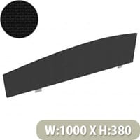 Jump Office Desk Screen Curved Top W1000xH380-180mm Black