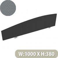 Jump Office Desk Screen Curved Top W1000xH380-180mm Grey