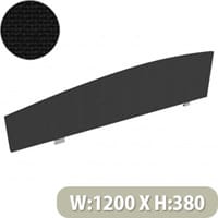 Jump Office Desk Screen Curved Top W1200xH380-180mm Black
