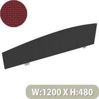 Jump Office Desk Screen Curved Top W1200xH480-280mm Burgundy