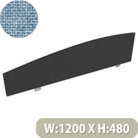 Jump Office Desk Screen Curved Top W1200xH480-280mm Light Blue