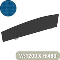 Jump Office Desk Screen Curved Top W1200xH480-280mm Blue