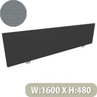 Jump Office Desk Screen Straight Top W1600xH480mm Grey