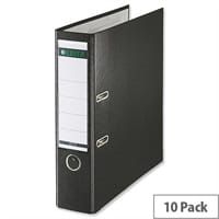 Leitz Foolscap Lever Arch File Black Pack 10