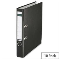 Leitz Black Mini Lever Arch File Plastic A4 Pack 10