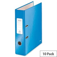 Leitz 180 Wow 80mm Metallic Blue A4 Lever Arch File Pack of 10
