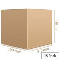 Double Wall Corrugated Brown Packing Cardboard Boxes WxHxD 599x510x410mm Pack of 15 Ref SC-19