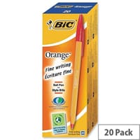 Bic Orange Ballpoint Pen Red Pack 20