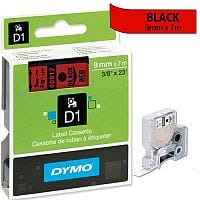 Dymo D1 Tape 40917 9mm x 7m Black on Red S0720720