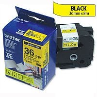 Brother TZ661 P-touch TZ Tape 36mm x 8m Black on Yellow