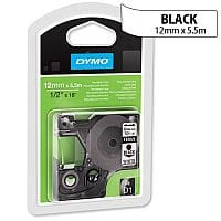 Dymo D1 Tape 16959 12mm x 5.5m Black on White S0718060