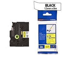 Brother TZ631 P-touch TZ Label Tape, 12mm x 8m, Black on Yellow - High-Visibility Label Tape for Safety and Warnings