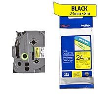 Brother TZ651 P-touch TZ Tape 24mm x 8m Black on Yellow