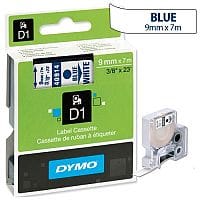 Dymo D1 Tape 40914 9mm x 7m Blue on White S0720690