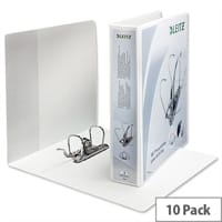 Leitz Presentation Lever Arch File 180 Degree Opening 80mm Spine A4 White Pack of 10