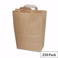Ambassador Brown Paper Paper Takeaway Carrier Bags With Handle Pack 250