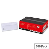 5 Star Office Envelopes Wallet Peel and Seal White DL 100gsm Pack of 500
