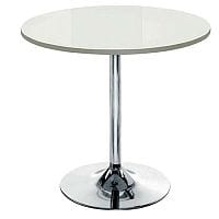 Ellipse Trumpet Base Circular Cafe Table White