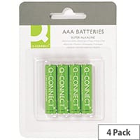 Q-Connect AAA Alkaline Batteries Pack 4