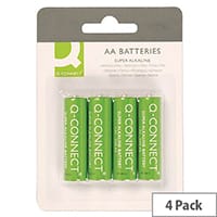 Q-Connect Super Alkaline AA Batteries 4 Pack